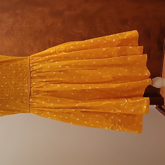 Moulinette Soeurs Anthropologie Melora Yellow Polka Dot Dress in size 2 - Picture 3 of 16